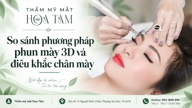 So sánh phương pháp phun mày 3D và điêu khắc chân mày