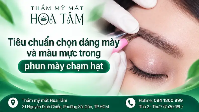 Tiêu chuẩn chọn dáng mày và màu mực trong phun mày chạm hạt