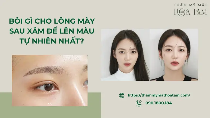 Bôi thuốc mỡ cho lông mày sau xăm để lên màu chuẩn, tự nhiên
