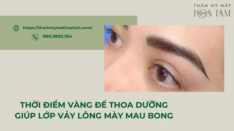 Thời điểm vàng để thoa dưỡng giúp lớp vảy lông mày mau bong