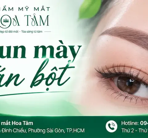 Phun mày tán bột: Dáng mày, màu mực, bong, chăm sóc