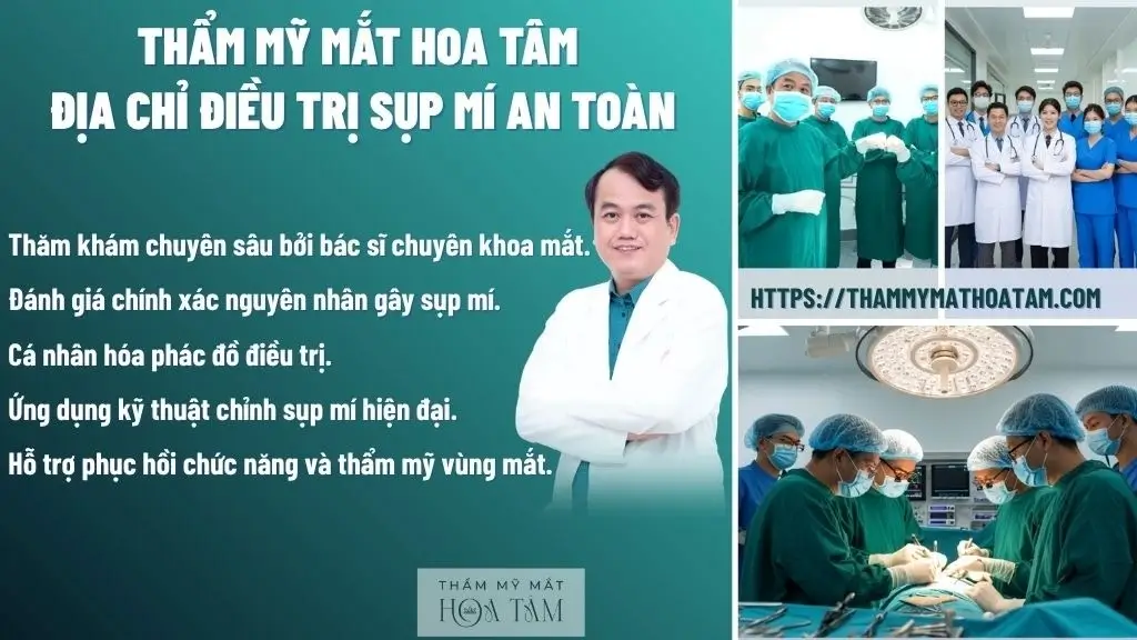 Thẩm Mỹ Mắt Hoa Tâm - Địa chỉ điều trị sụp mí an toàn