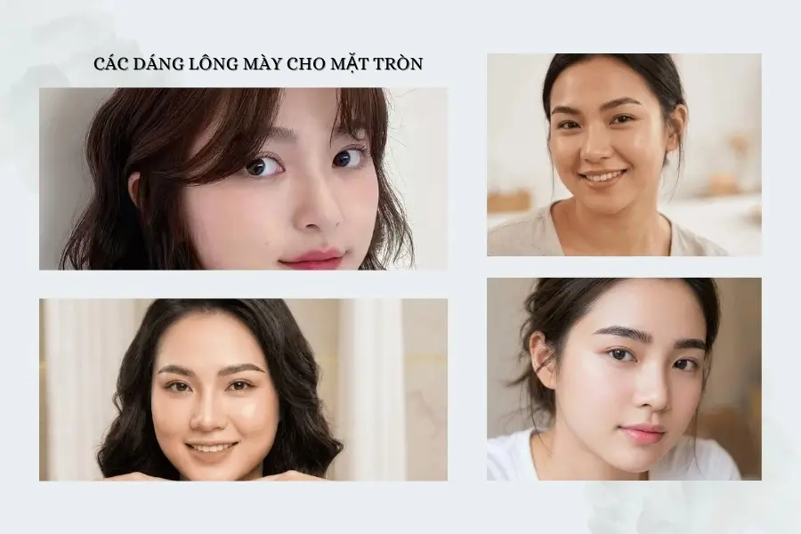 Các dáng lông mày cho mặt tròn đẹp tự nhiên