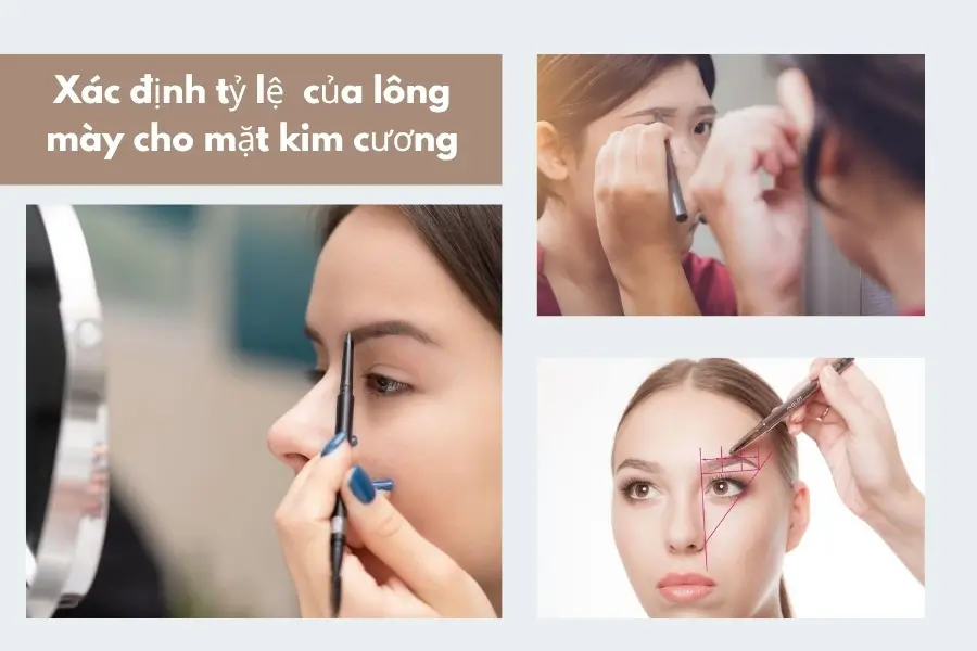 Xác định tỷ lệ lông mày cho mặt kim cương